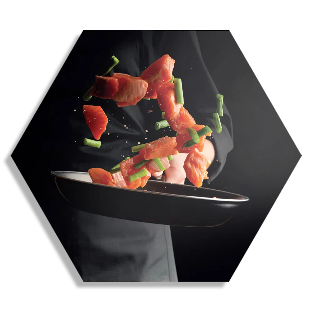 Schilderij Zalm Wokken Hexagon Template Hexagon1 Eten En Drinken 64 1