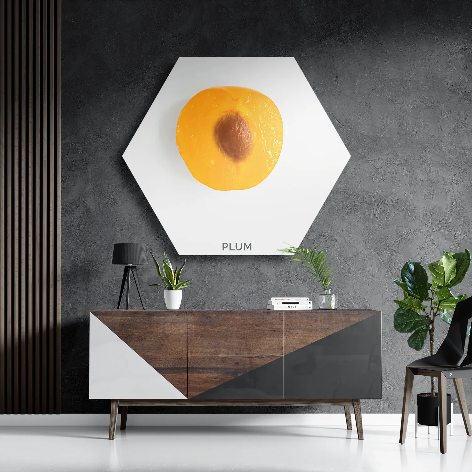 Schilderij Plum Pruim Oranje Hexagon Template Hexagon1 Eten En Drinken 9 3