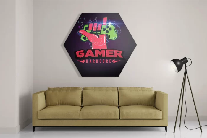 Schilderij Gamer Hardcore Hexagon Template Hexagon1 Gaming En Spel 11 2