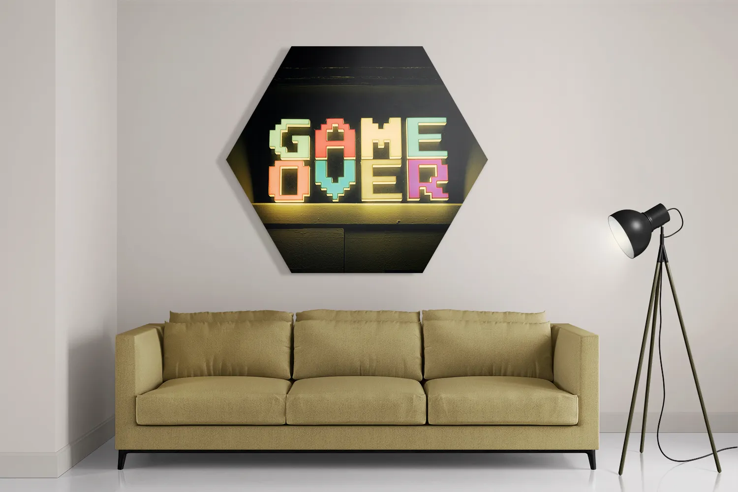 Schilderij Game Over Hexagon Template Hexagon1 Gaming En Spel 2 2