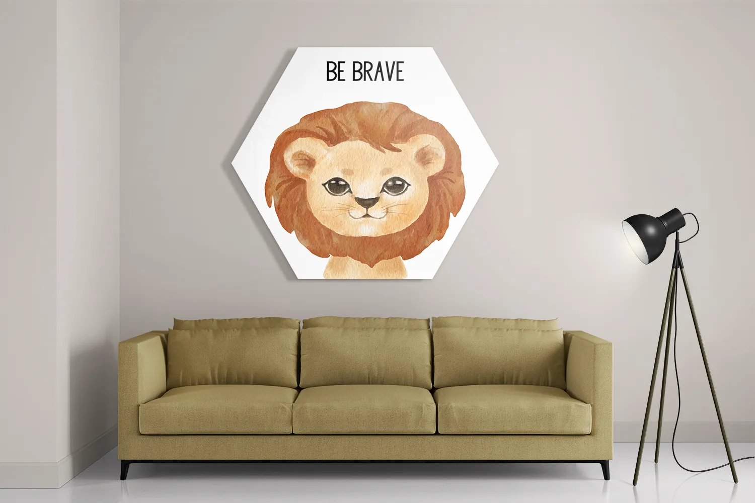 Template_Hexagon1_Kinderen_10-2 Schilderij Be Brave Leeuw Hexagon Template Hexagon1 Kinderen 10 2