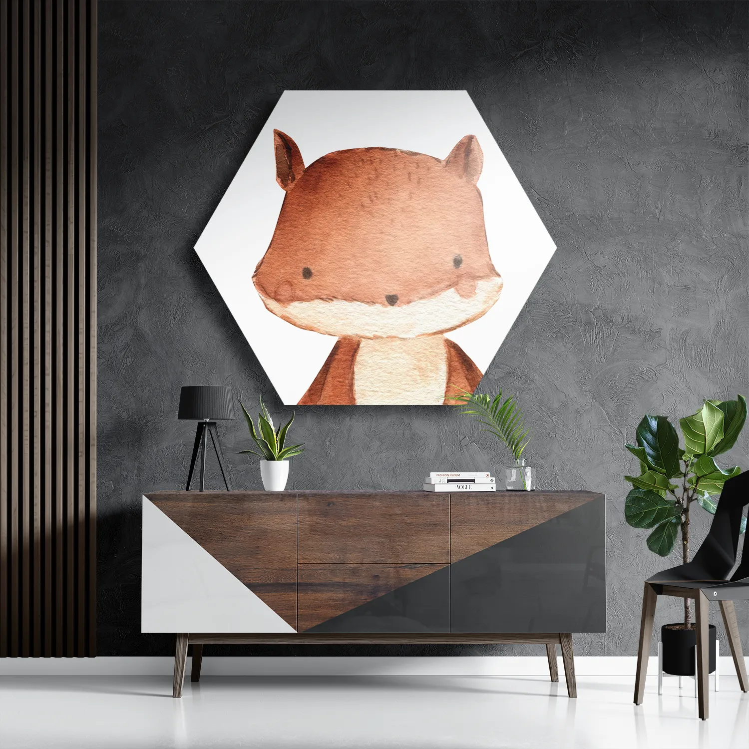 Schilderij Vosje Hexagon Template Hexagon1 Kinderen 18 3