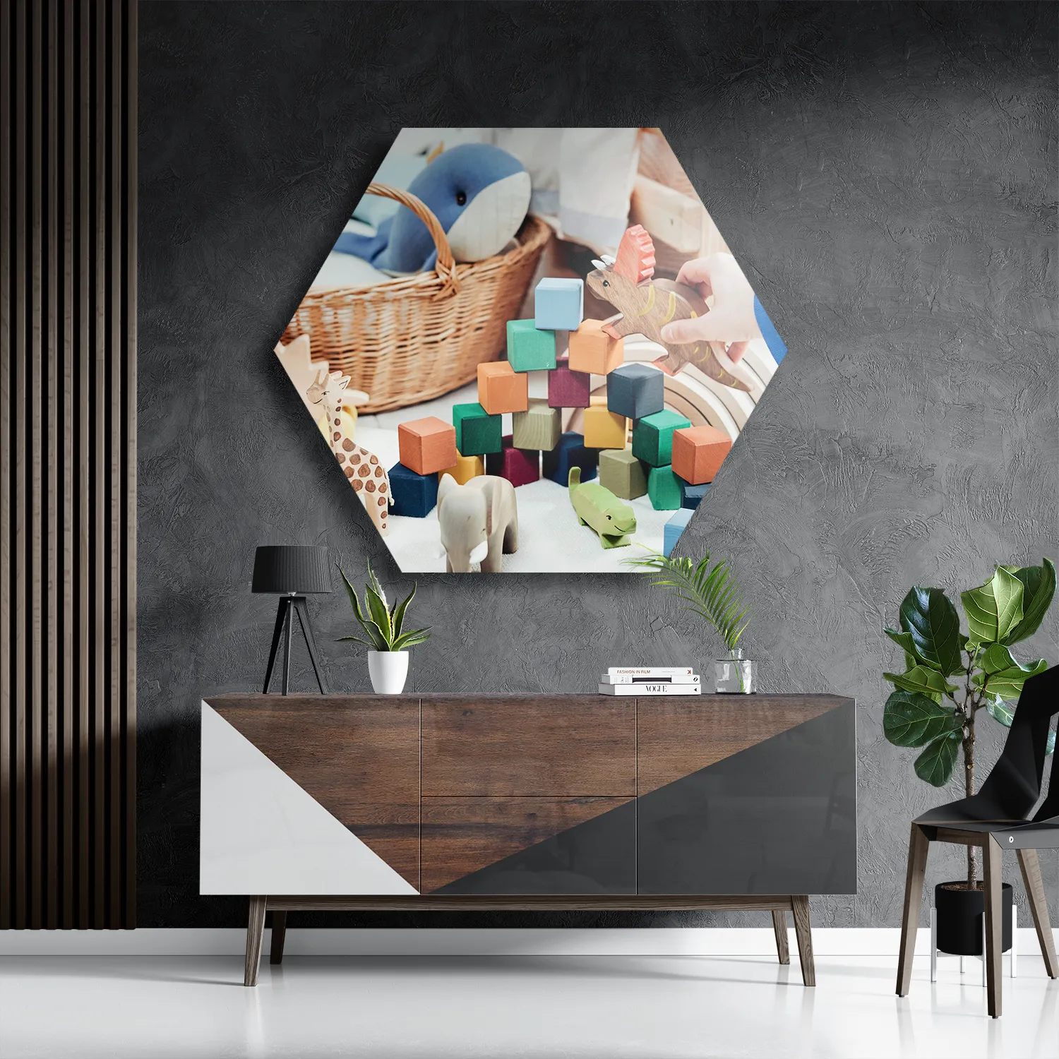 Schilderij Spelende Kinderen Hexagon Template Hexagon1 Kinderen 21 3