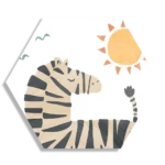 Schilderij Zebrapaardje in het zonnetje Hexagon Template Hexagon1 Kinderen 31 1