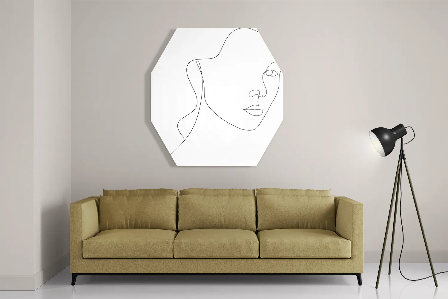 Schilderij Half Golvend Door Het Leven Hexagon Template Hexagon1 Lifestyle 11 2