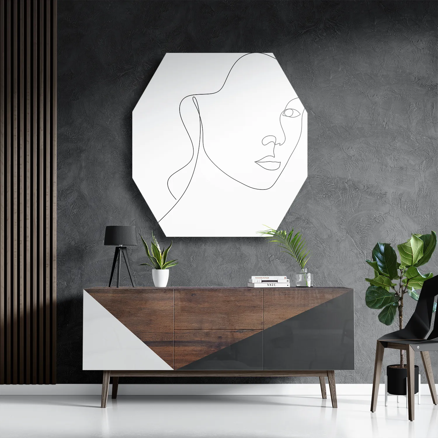 Schilderij Half Golvend Door Het Leven Hexagon Template Hexagon1 Lifestyle 11 3