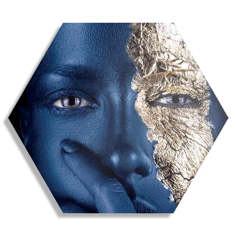 Schilderij Golden Whoman 01 Hexagon Template Hexagon1 Lifestyle 12 1