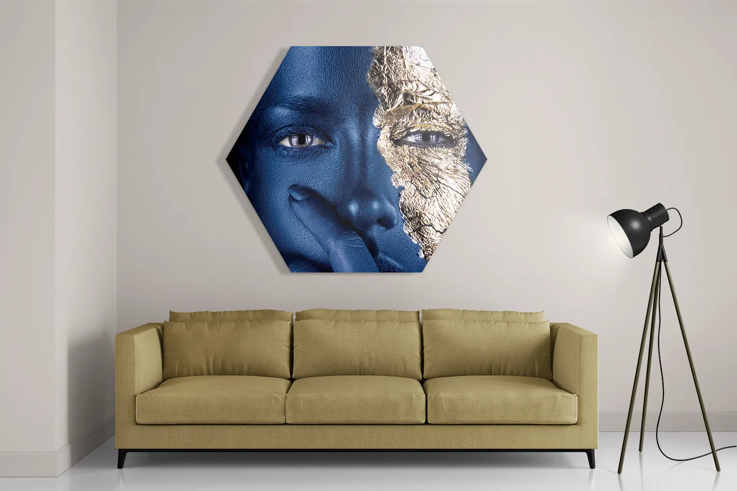 Schilderij Golden Whoman 01 Hexagon Template Hexagon1 Lifestyle 12 2