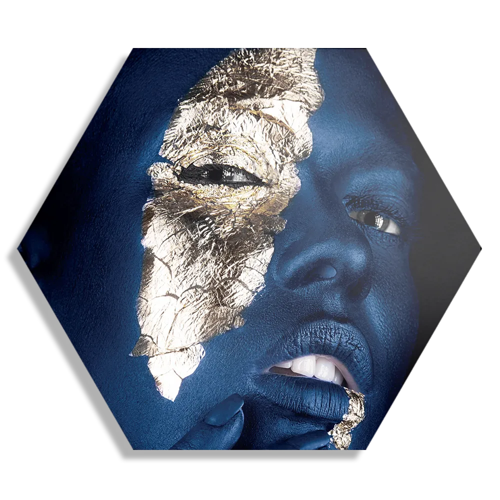 Schilderij Golden Whoman 02 Hexagon Template Hexagon1 Lifestyle 13 1
