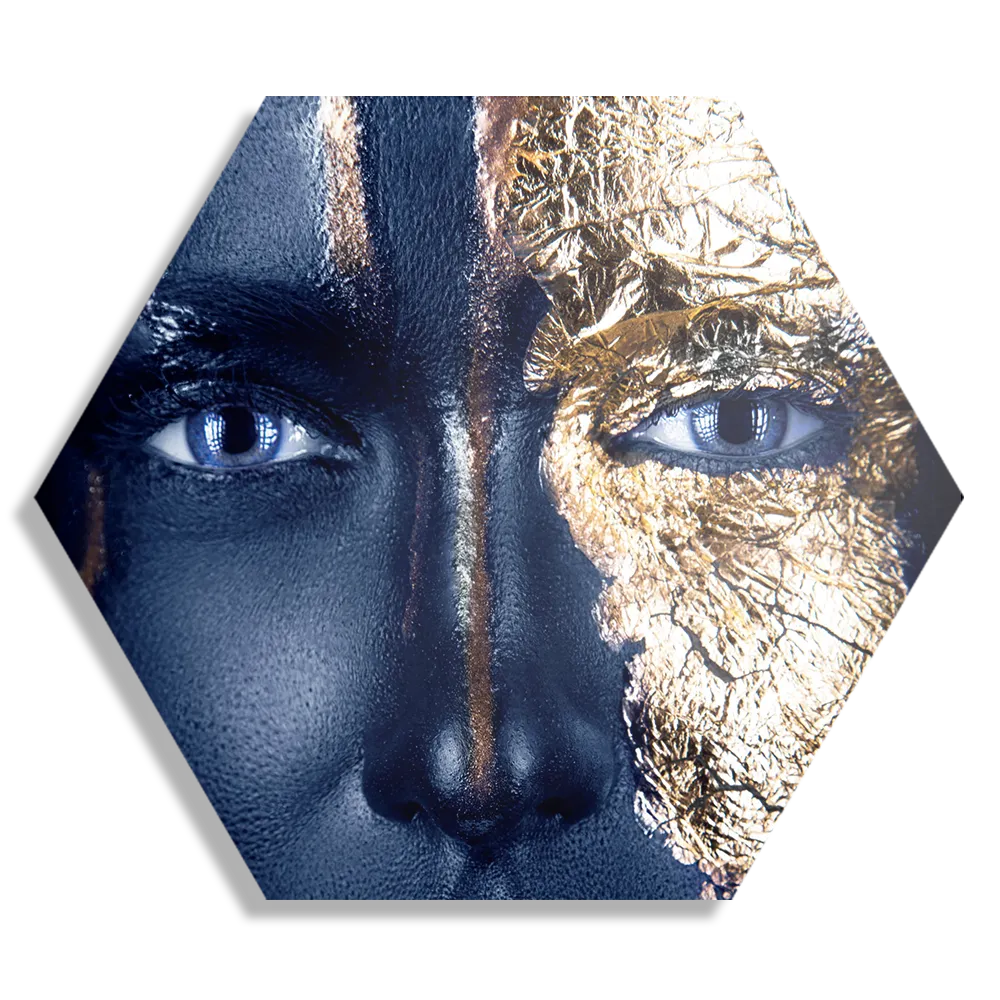 Schilderij Golden Whoman 03 Hexagon Template Hexagon1 Lifestyle 14 1
