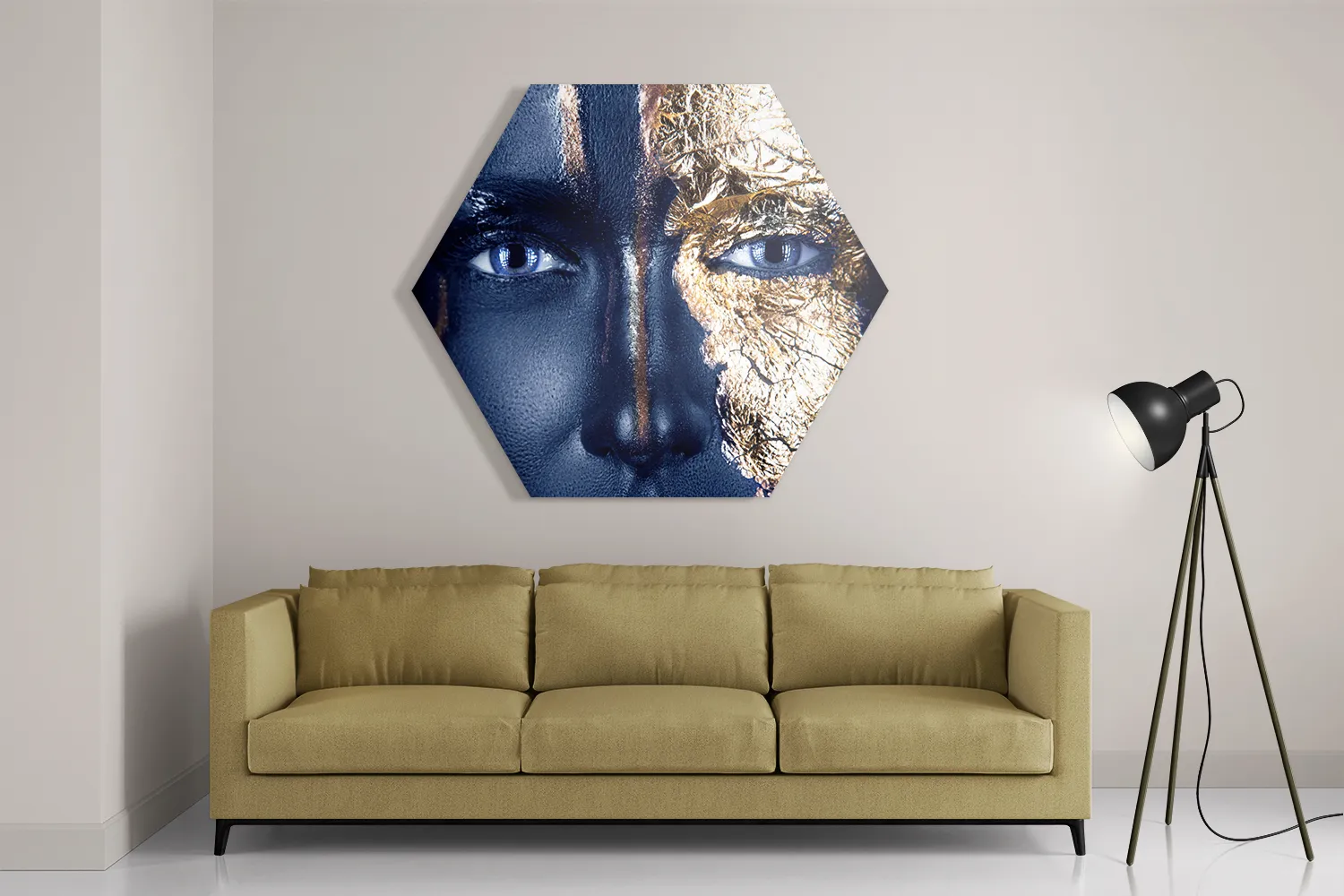 Schilderij Golden Whoman 03 Hexagon Template Hexagon1 Lifestyle 14 2