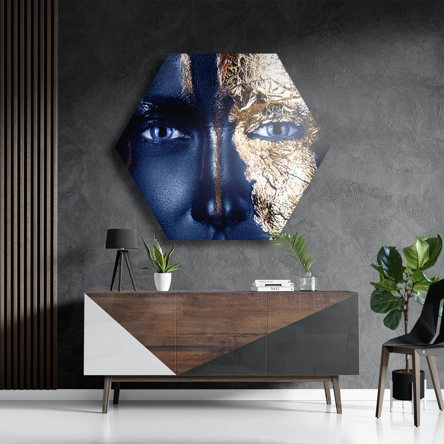 Schilderij Golden Whoman 03 Hexagon Template Hexagon1 Lifestyle 14 3