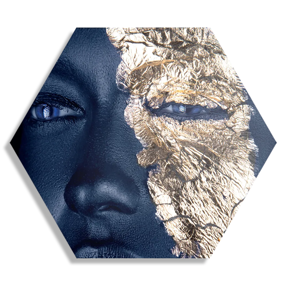 Schilderij Golden Whoman 04 Hexagon Template Hexagon1 Lifestyle 15 1