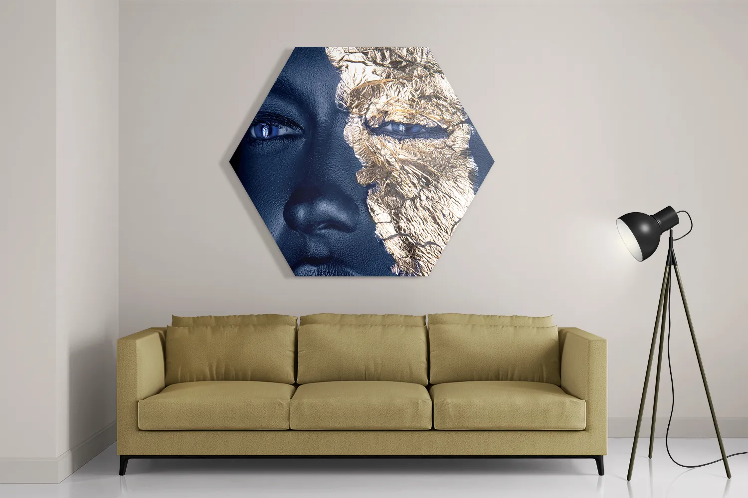 Schilderij Golden Whoman 04 Hexagon Template Hexagon1 Lifestyle 15 2