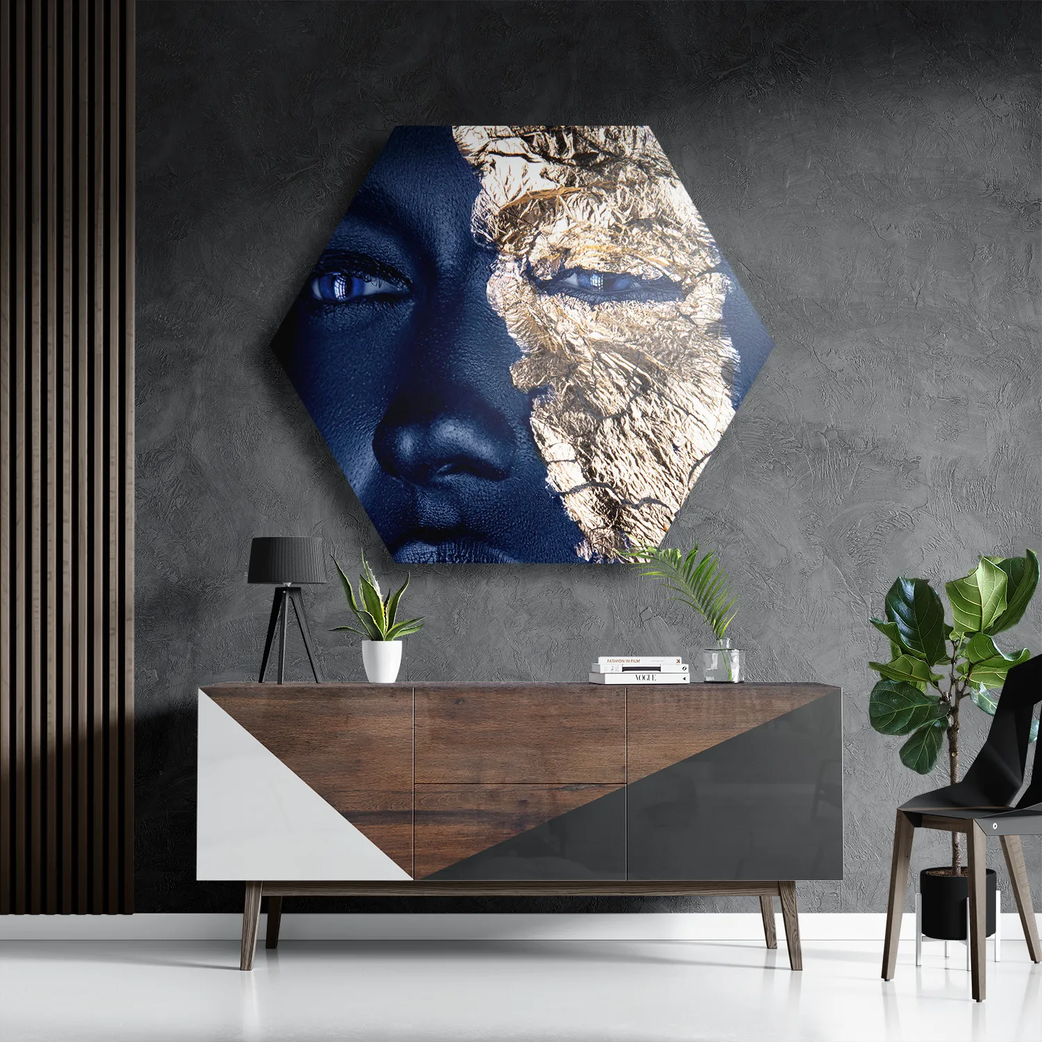 Schilderij Golden Whoman 04 Hexagon Template Hexagon1 Lifestyle 15 3