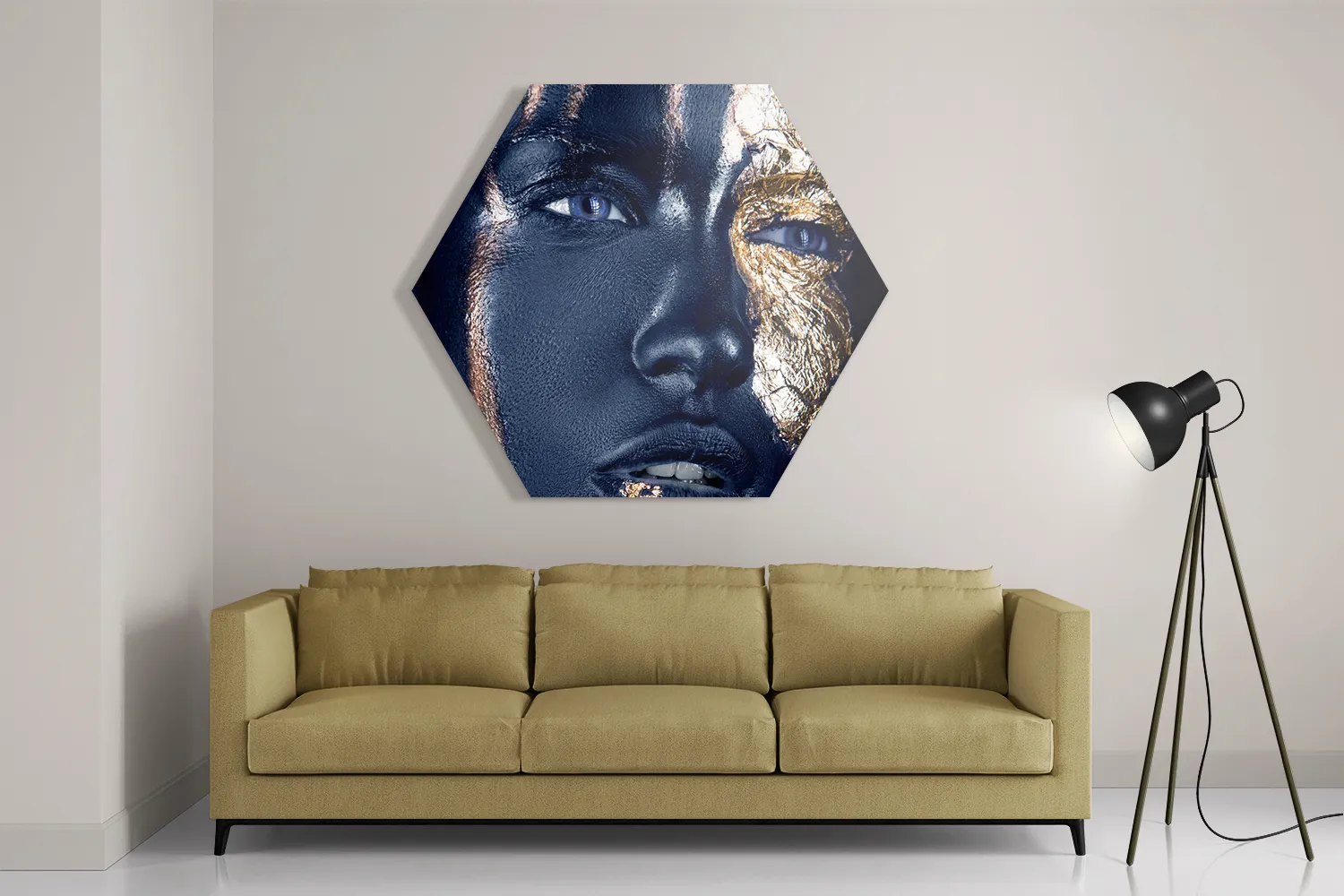 Schilderij Golden Whoman 05 Hexagon Template Hexagon1 Lifestyle 16 2