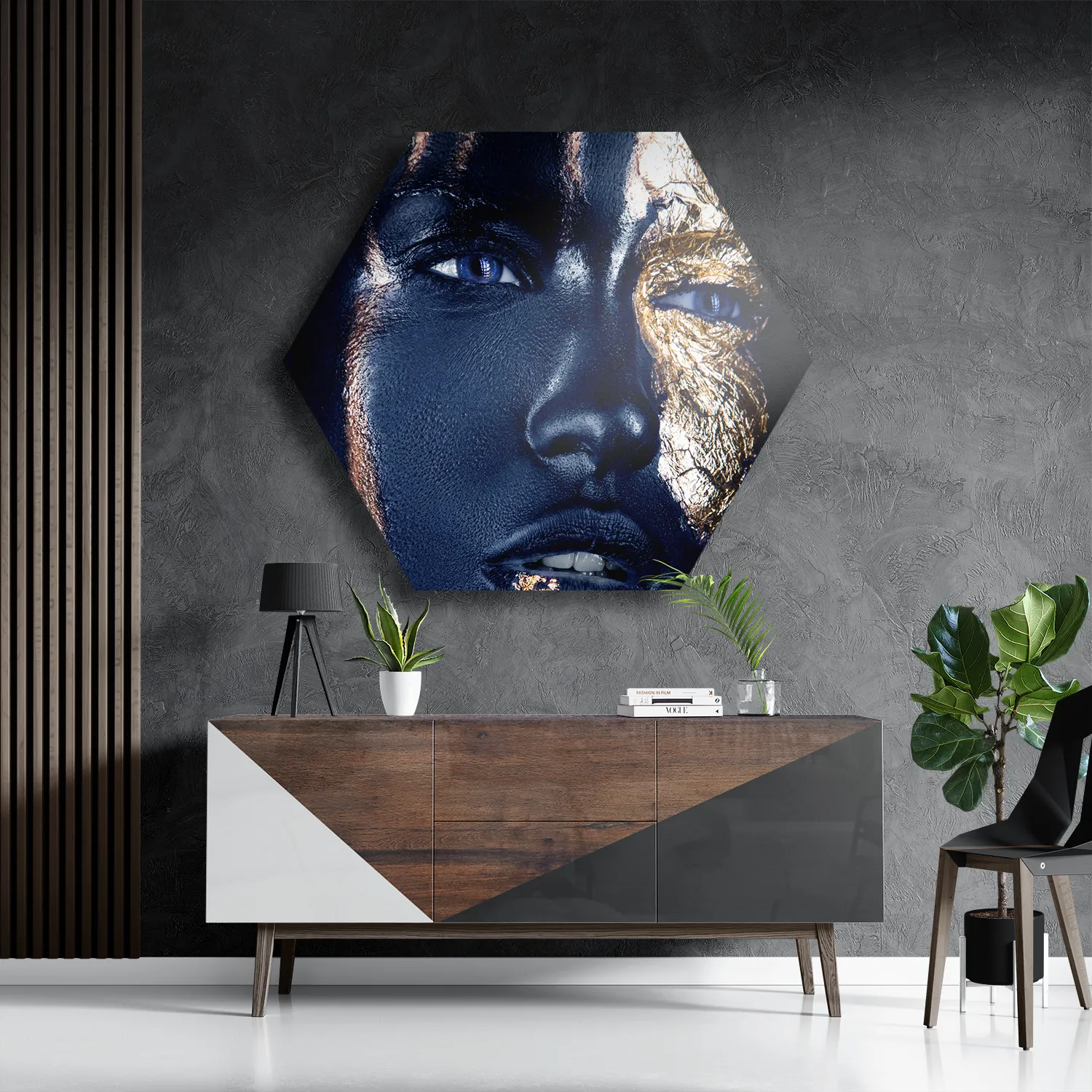 Schilderij Golden Whoman 05 Hexagon Template Hexagon1 Lifestyle 16 3