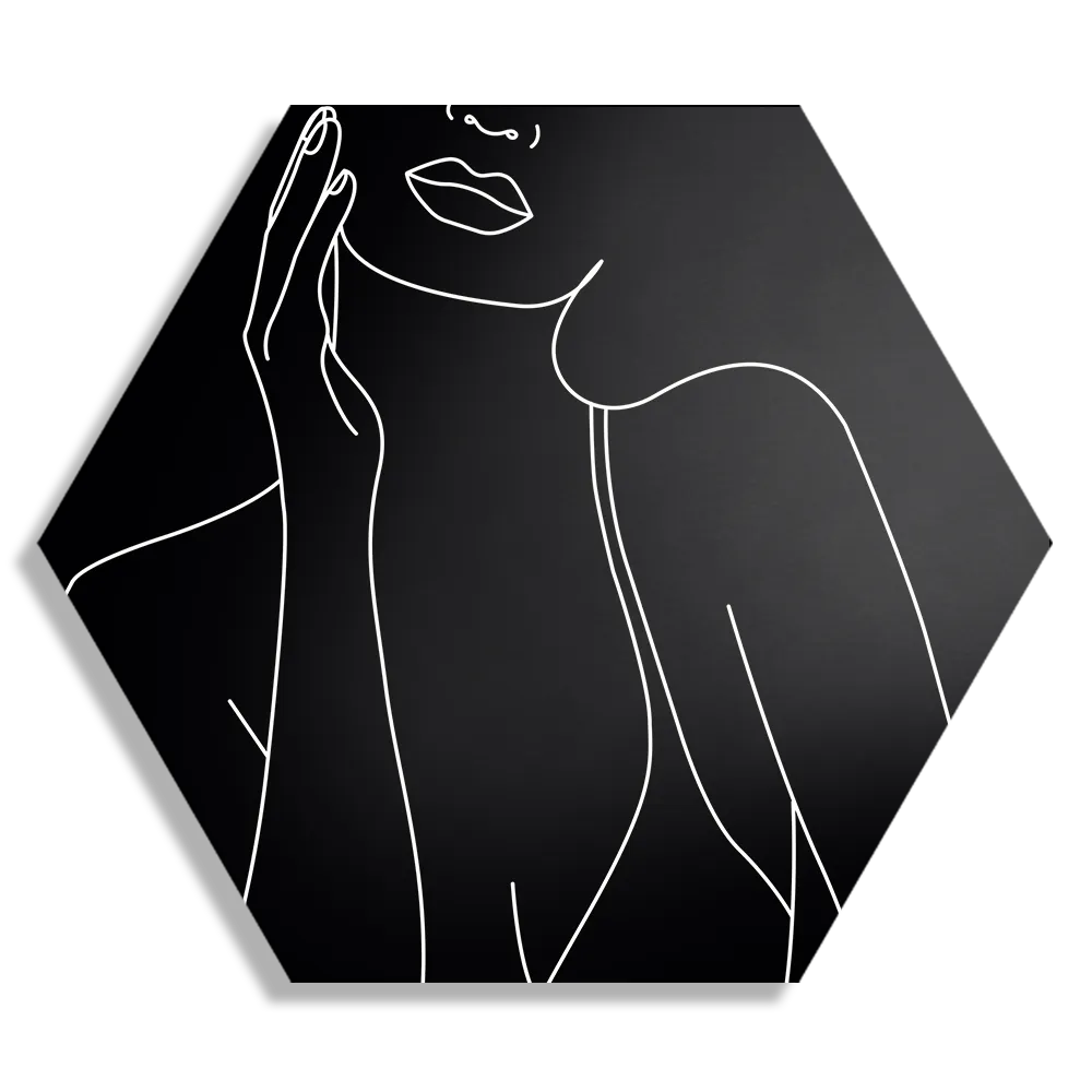 Schilderij Black and White Model 01 Hexagon Template Hexagon1 Lifestyle 20 1