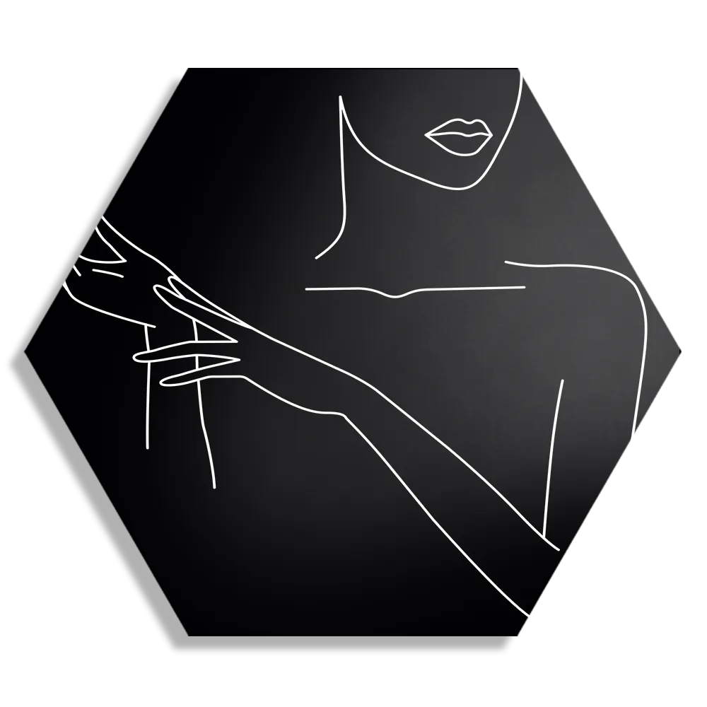 Schilderij Black and White Model 02 Hexagon Template Hexagon1 Lifestyle 21 1