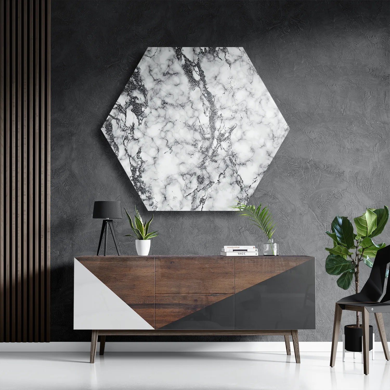 Template_Hexagon1_Marmer_1-3 Schilderij Basis Marmer Look Grijs Hexagon Template Hexagon1 Marmer 1 3