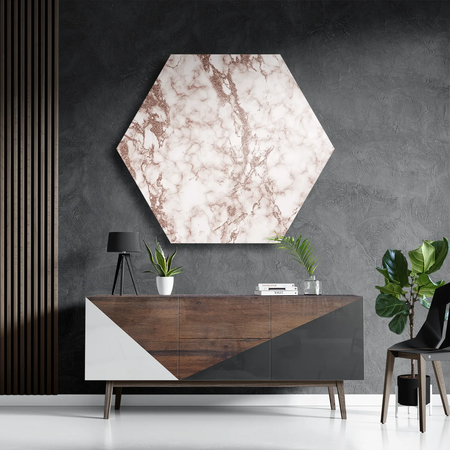 Schilderij Basis Marmer Look Bruin Hexagon Template Hexagon1 Marmer 2 3