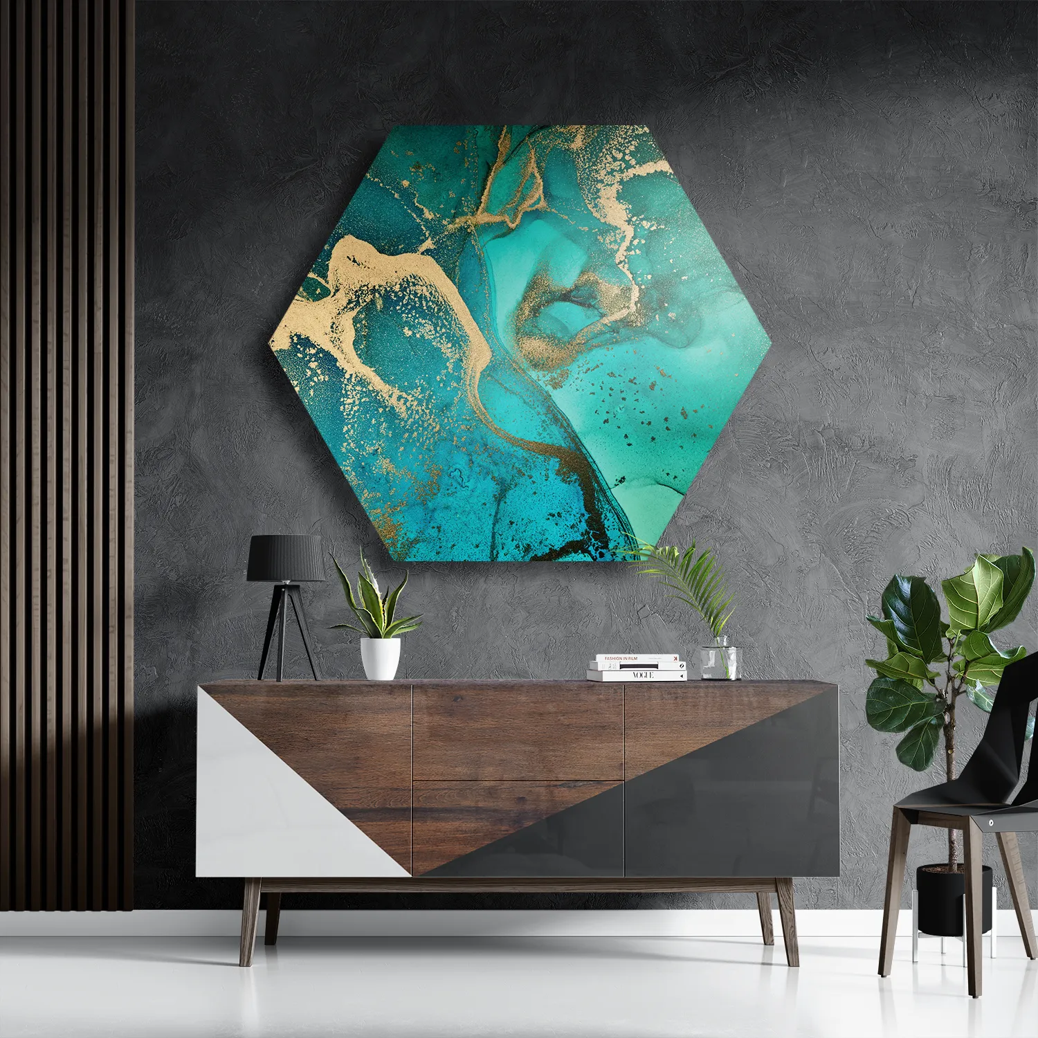 Schilderij Marmer Look Colored 03 Hexagon Template Hexagon1 Marmer 23 3