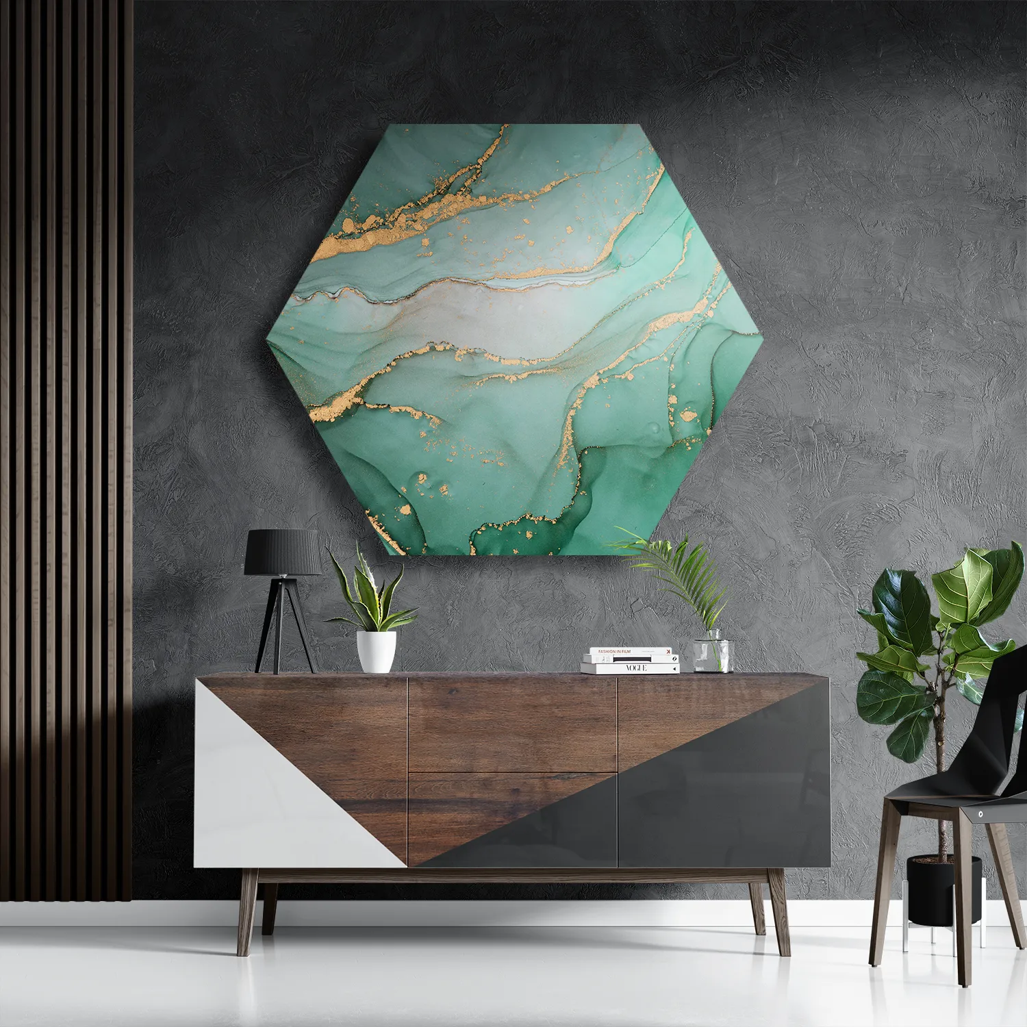 Schilderij Marmer Look Colored 06 Hexagon Template Hexagon1 Marmer 26 3