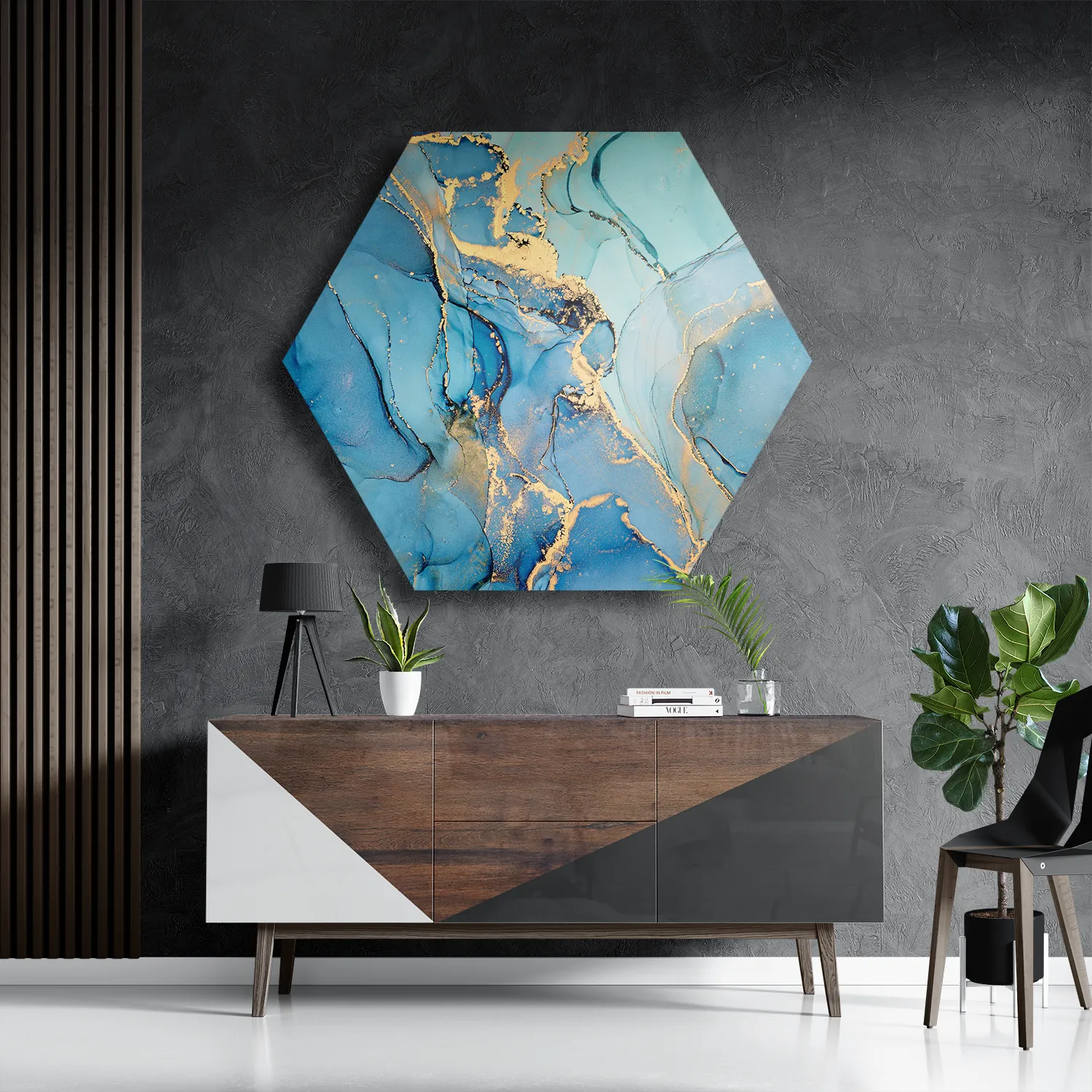 Schilderij Marmer Look Colored 08 Hexagon Template Hexagon1 Marmer 28 3