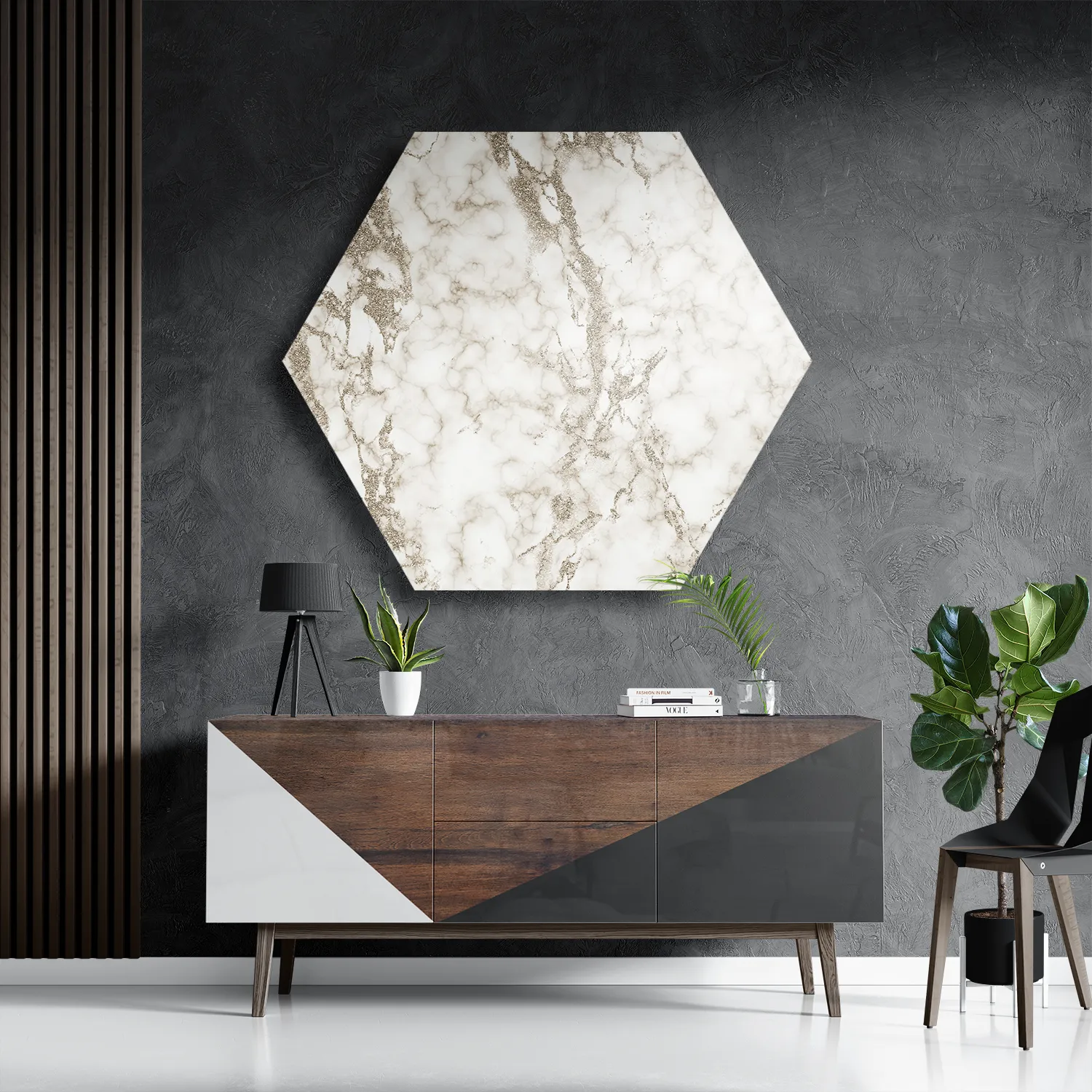 Schilderij Basis Marmer Look Grijs Hexagon Template Hexagon1 Marmer 3 3