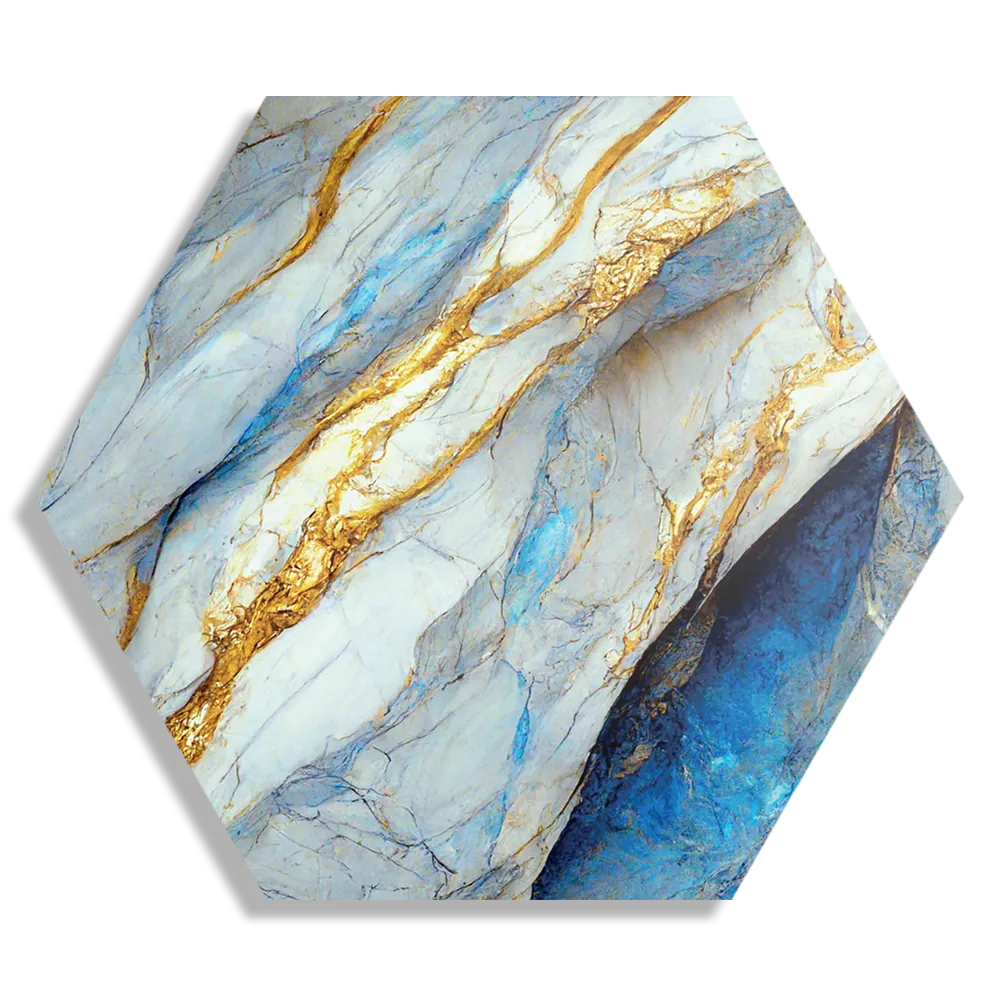 Schilderij Marmer Look Rustgevend Maar Kleurrijk 04 Hexagon Template Hexagon1 Marmer 37 1