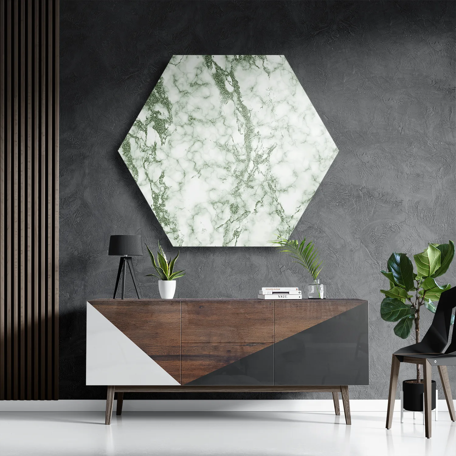 Schilderij Basis Marmer Look Groen Hexagon Template Hexagon1 Marmer 6 3