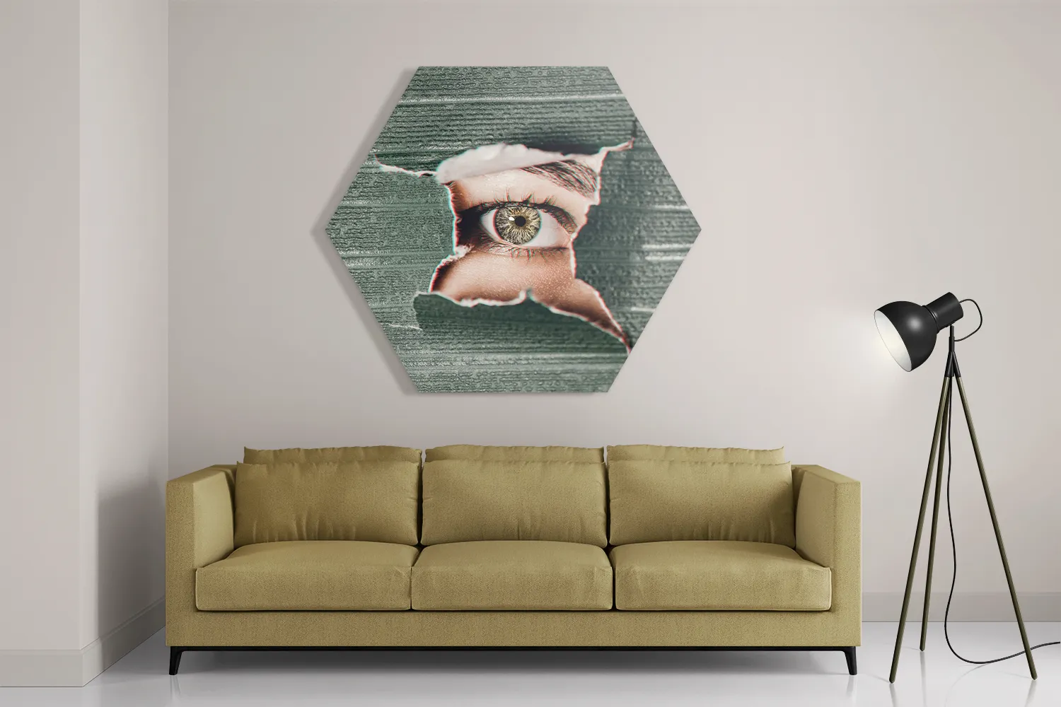 Schilderij I am Watching You Hexagon Template Hexagon1 Mensen 15 2