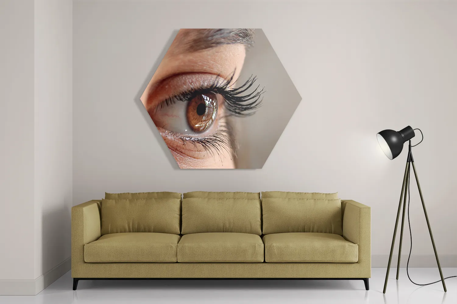 Schilderij Het Bruine Oog Hexagon Template Hexagon1 Mensen 19 2