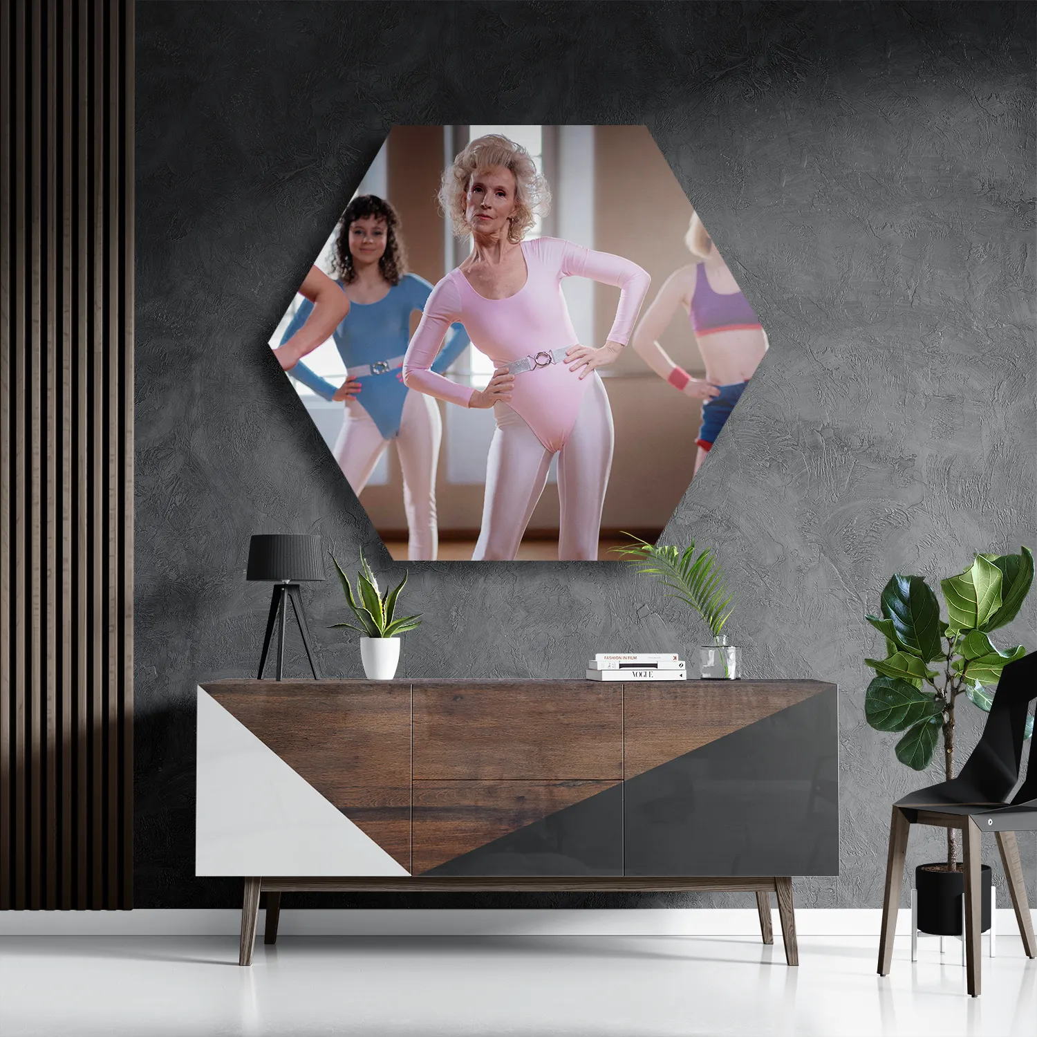 Schilderij Gymnastiek Voor Jong en Oud 02 Hexagon Template Hexagon1 Mensen 26 3