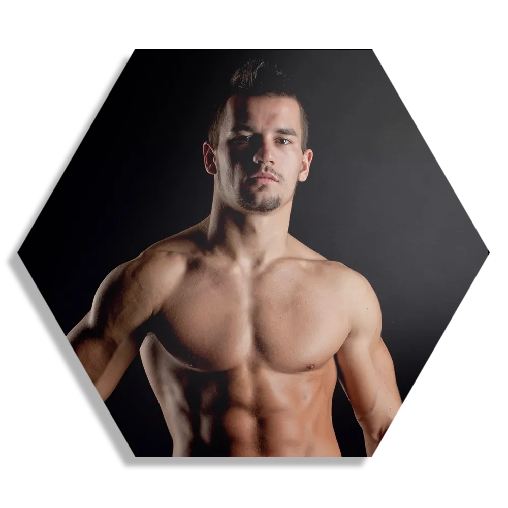 Schilderij Man Met Ontbloot Bovenlichaam Hexagon Template Hexagon1 Mensen 29 1