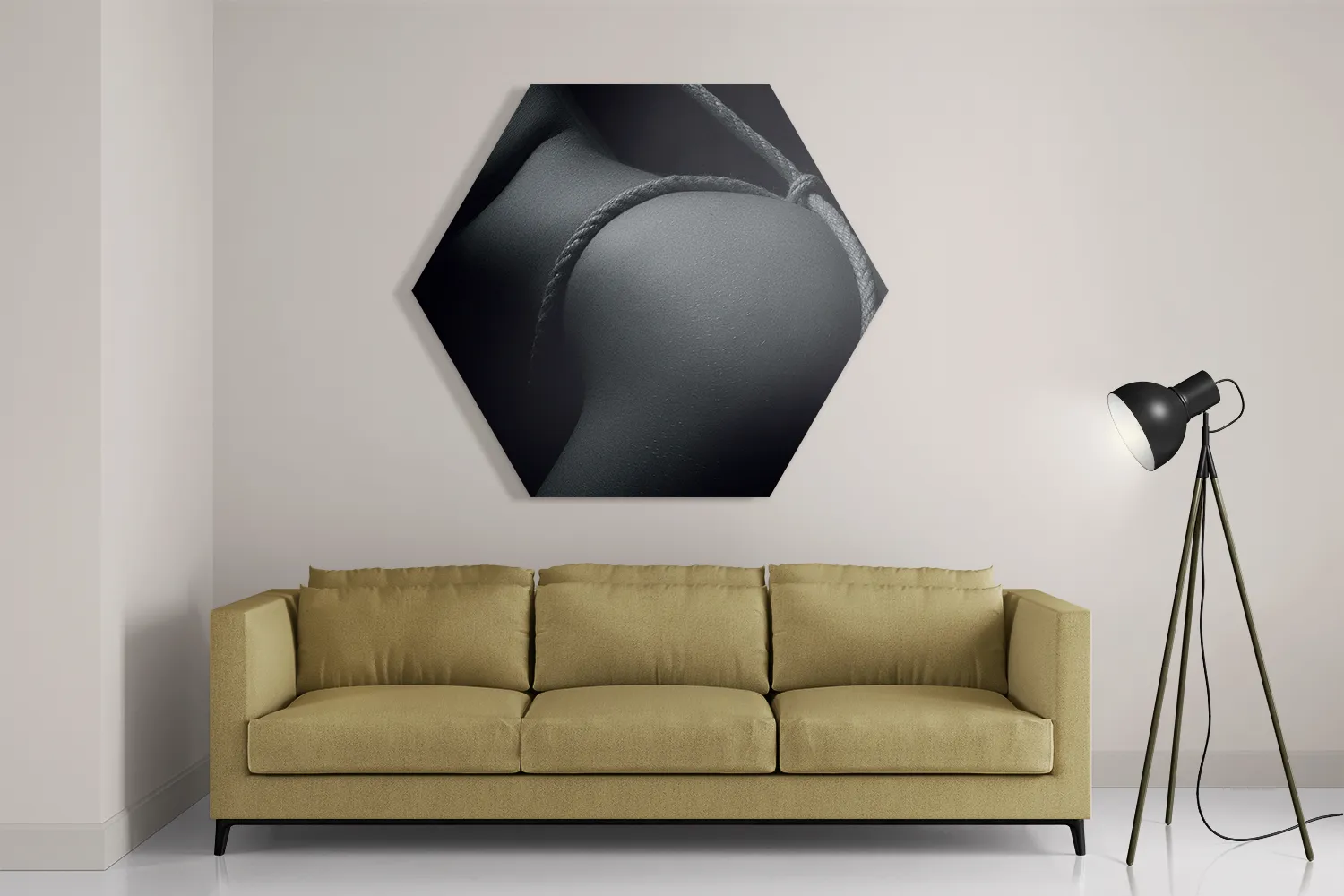 Schilderij Vrouw Met Sexy Touw Hexagon Template Hexagon1 Mensen 3 2