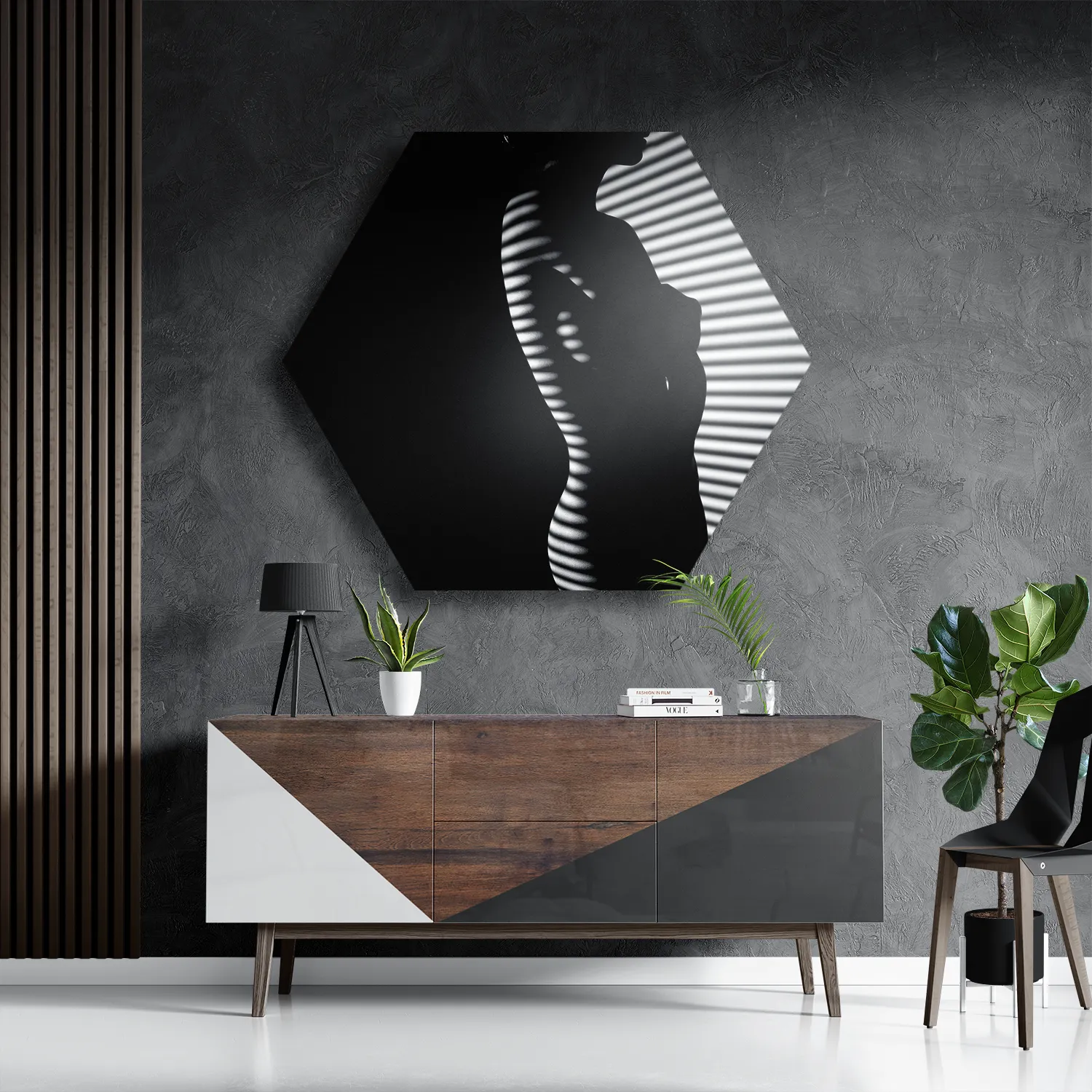 Template_Hexagon1_Mensen_40-3 Schilderij Blote Vrouw Achter Jaloezie 03 Hexagon Template Hexagon1 Mensen 40 3