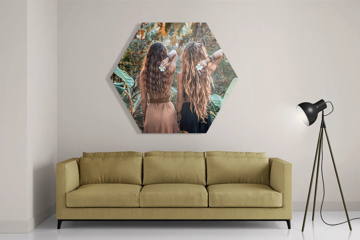 Template_Hexagon1_Mensen_43-2 Schilderij Twee Mooie Dames In de Jungle Hexagon Template Hexagon1 Mensen 43 2