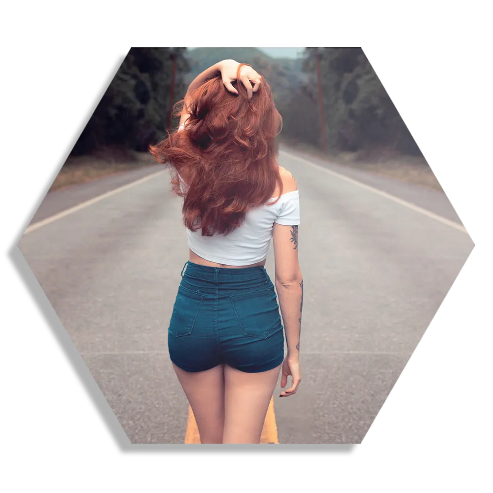 Schilderij Walk Away Hexagon Template Hexagon1 Mensen 7 1