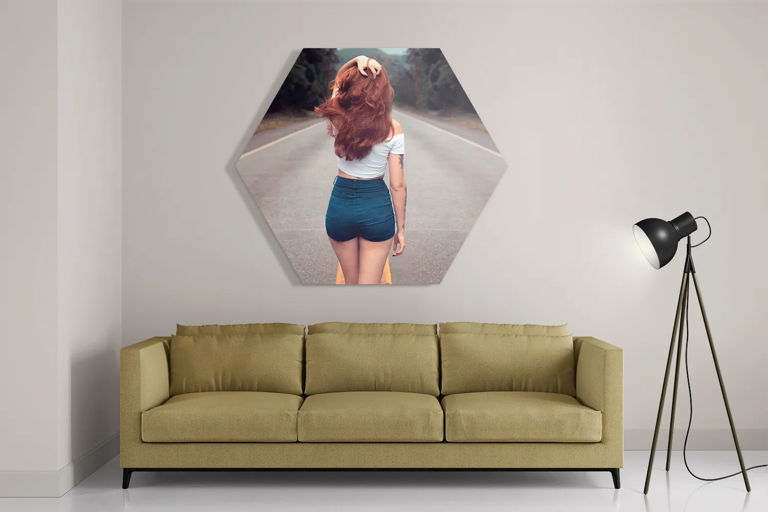 Schilderij Walk Away Hexagon Template Hexagon1 Mensen 7 2