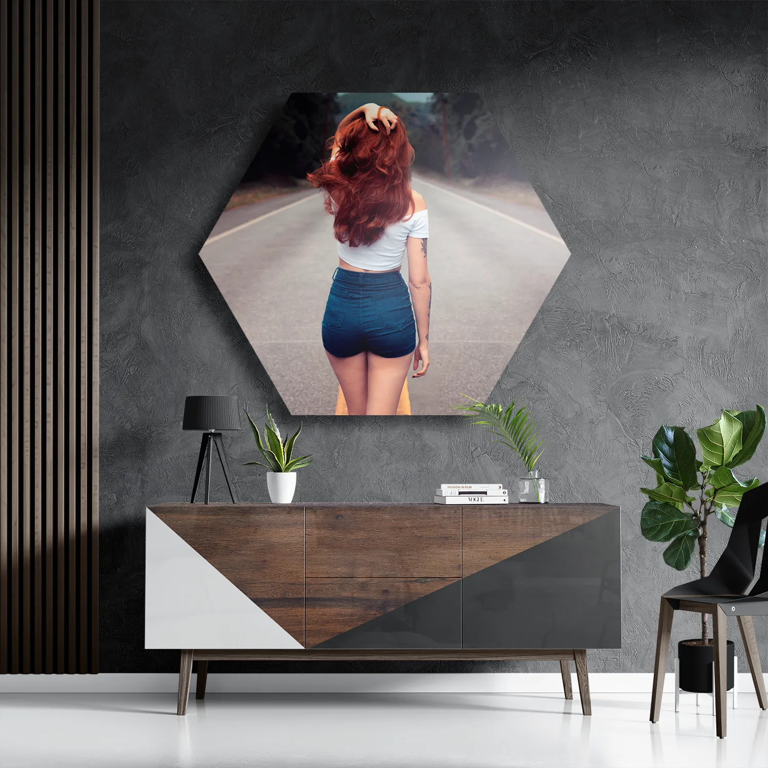 Schilderij Walk Away Hexagon Template Hexagon1 Mensen 7 3