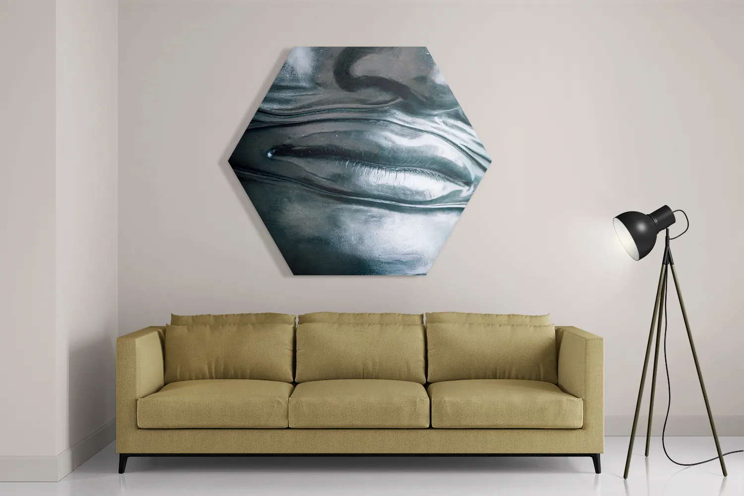 Schilderij Het Zilvere Hoofd Hexagon Template Hexagon1 Mensen 8 2