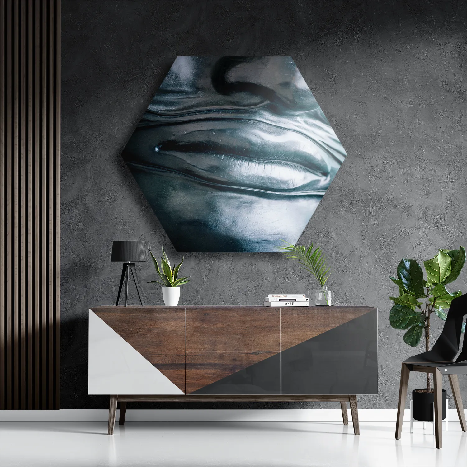 Schilderij Het Zilvere Hoofd Hexagon Template Hexagon1 Mensen 8 3