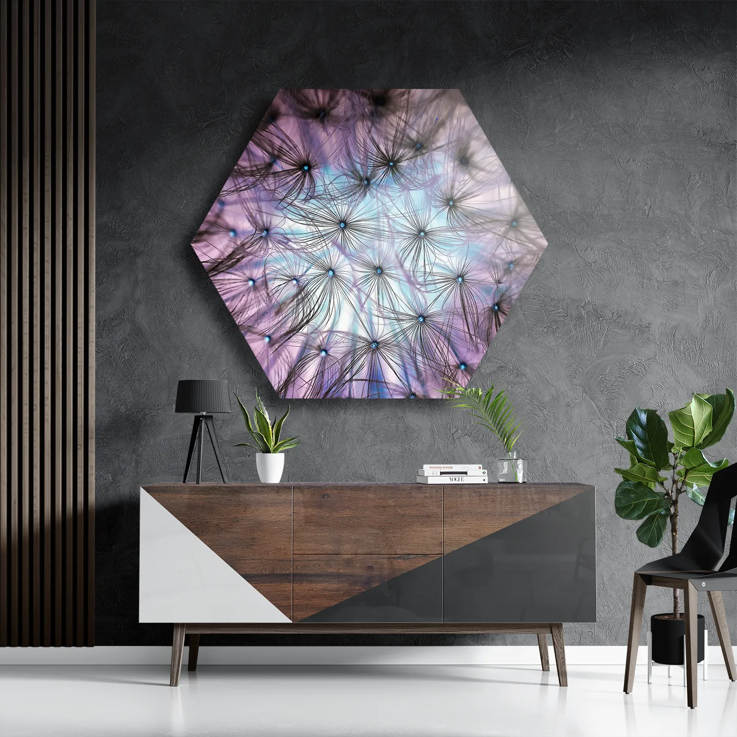 Schilderij Paardenbloem pluis Hexagon Template Hexagon1 Natuur 25 3