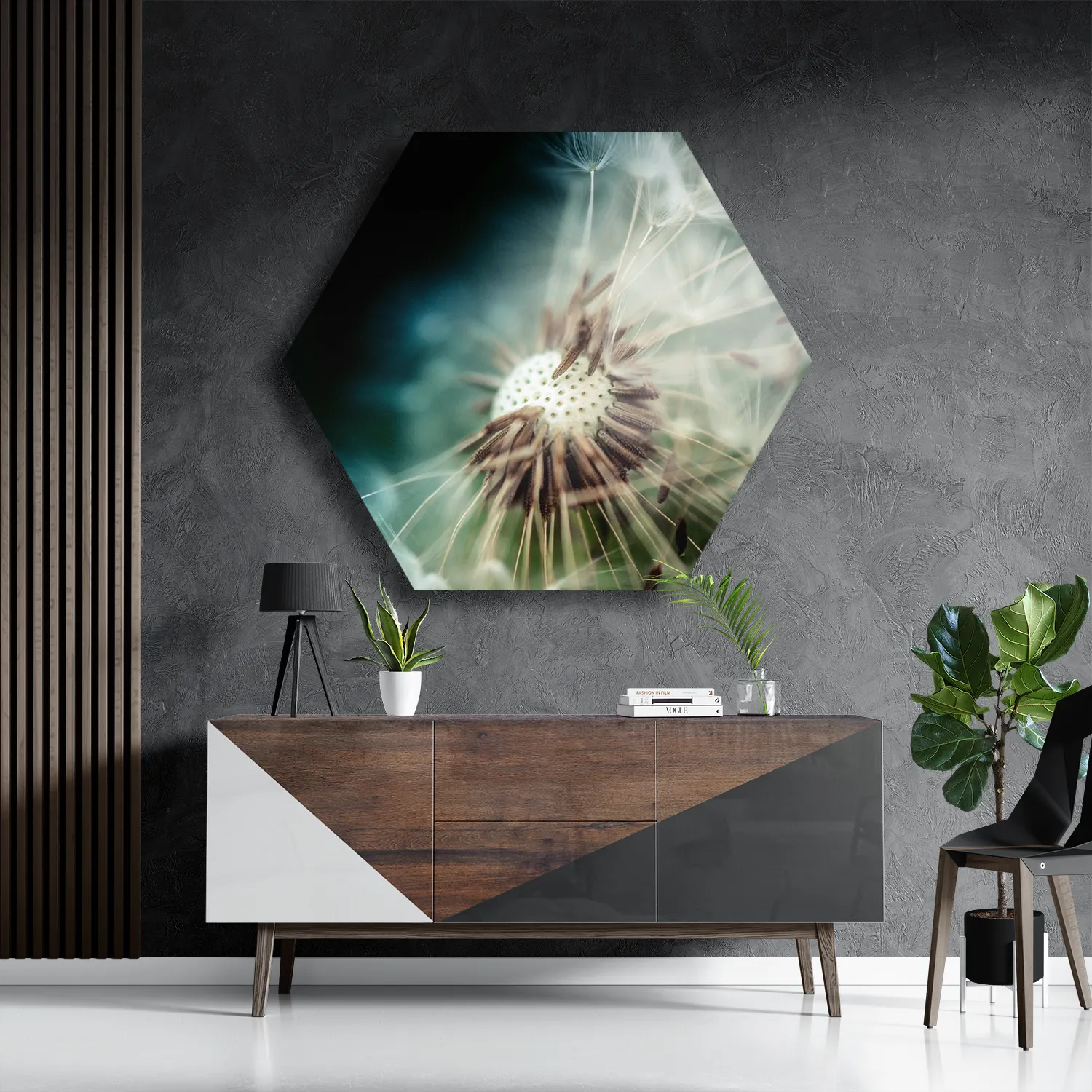 Schilderij Paardenbloem pluis 2 Hexagon Template Hexagon1 Natuur 26 3