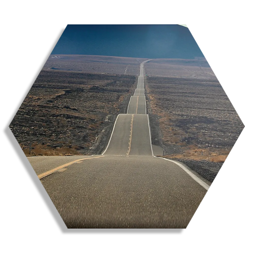 Schilderij Deathvalley Road Hexagon Template Hexagon1 Natuur 3 1