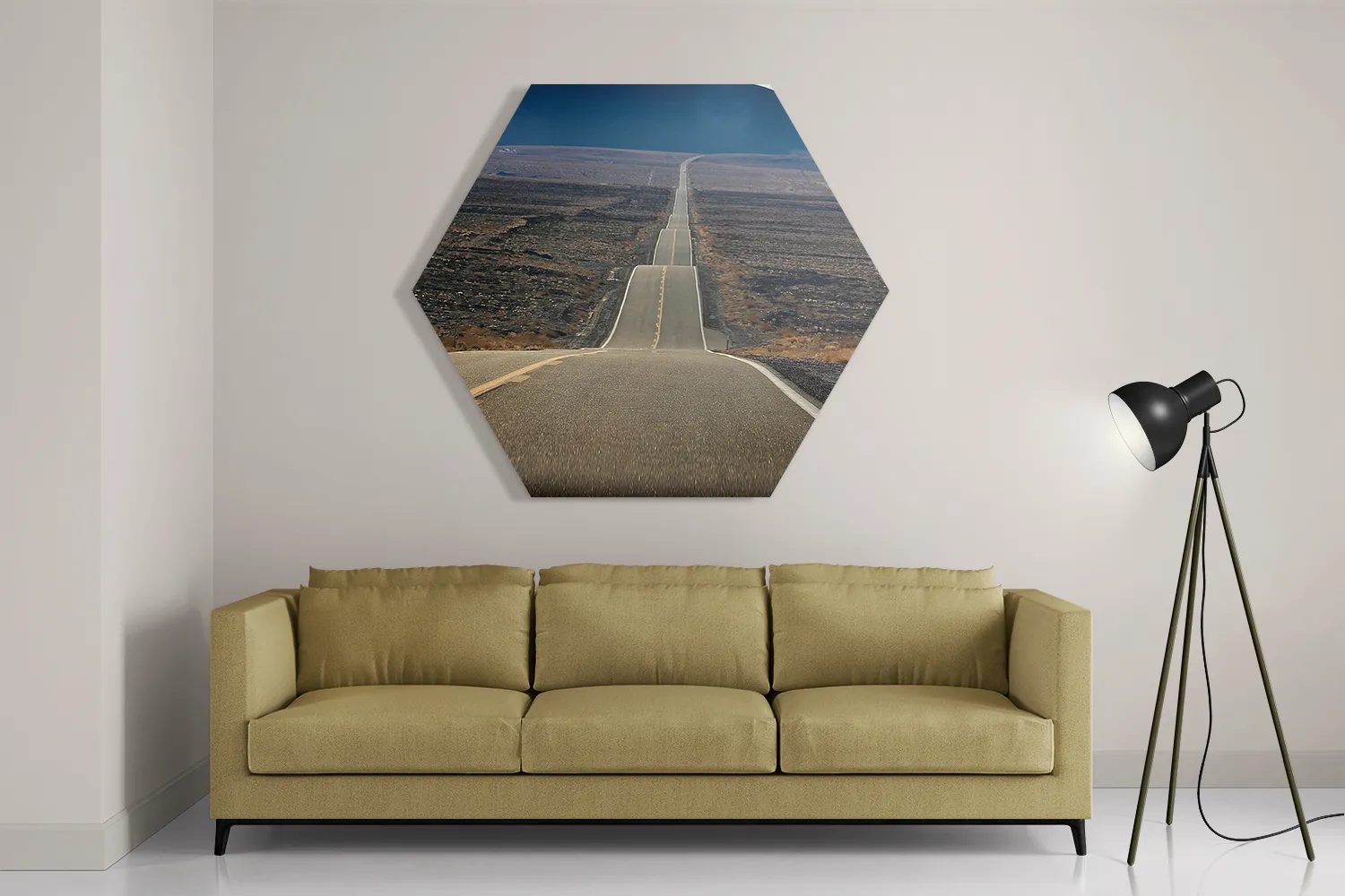 Schilderij Deathvalley Road Hexagon Template Hexagon1 Natuur 3 2