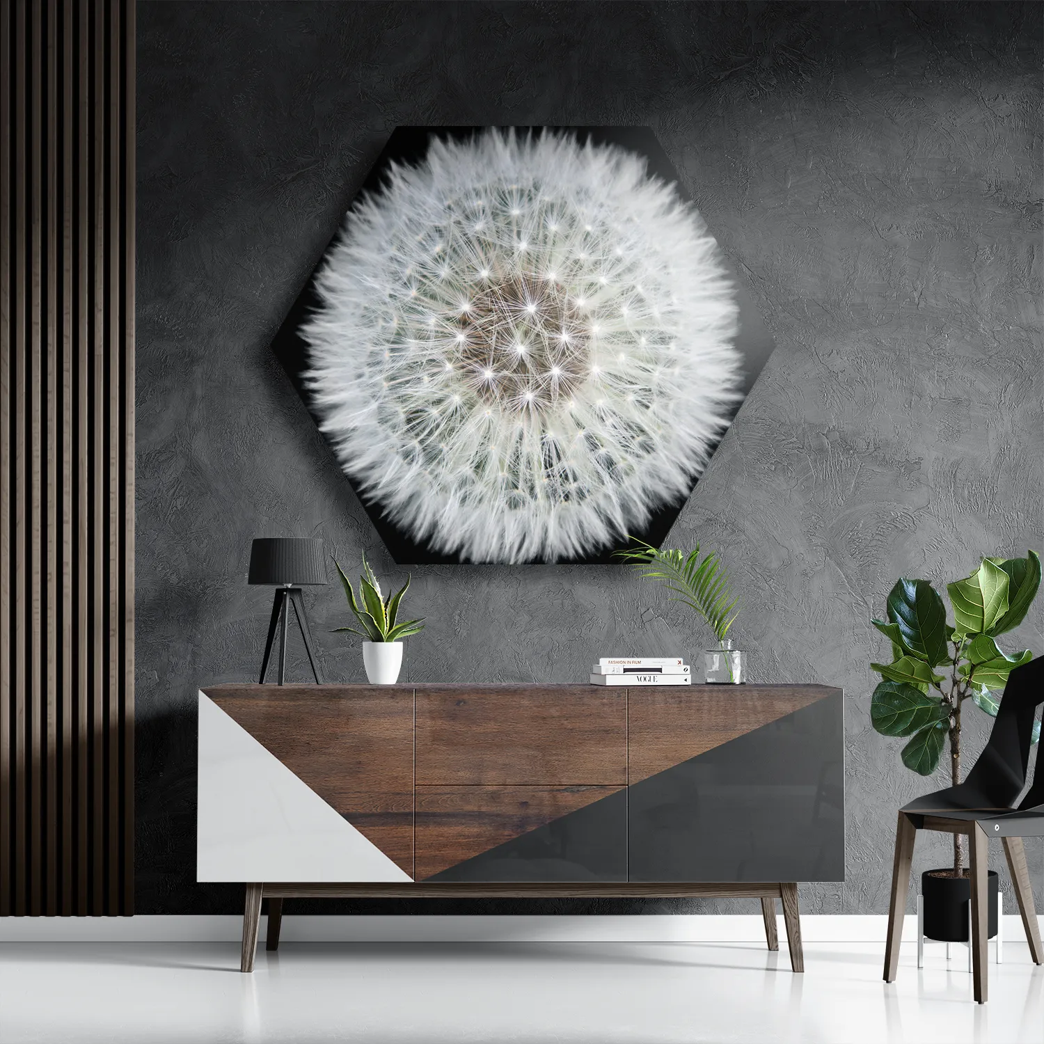 Schilderij Pluis van paardenbloem Hexagon Template Hexagon1 Natuur 35 3