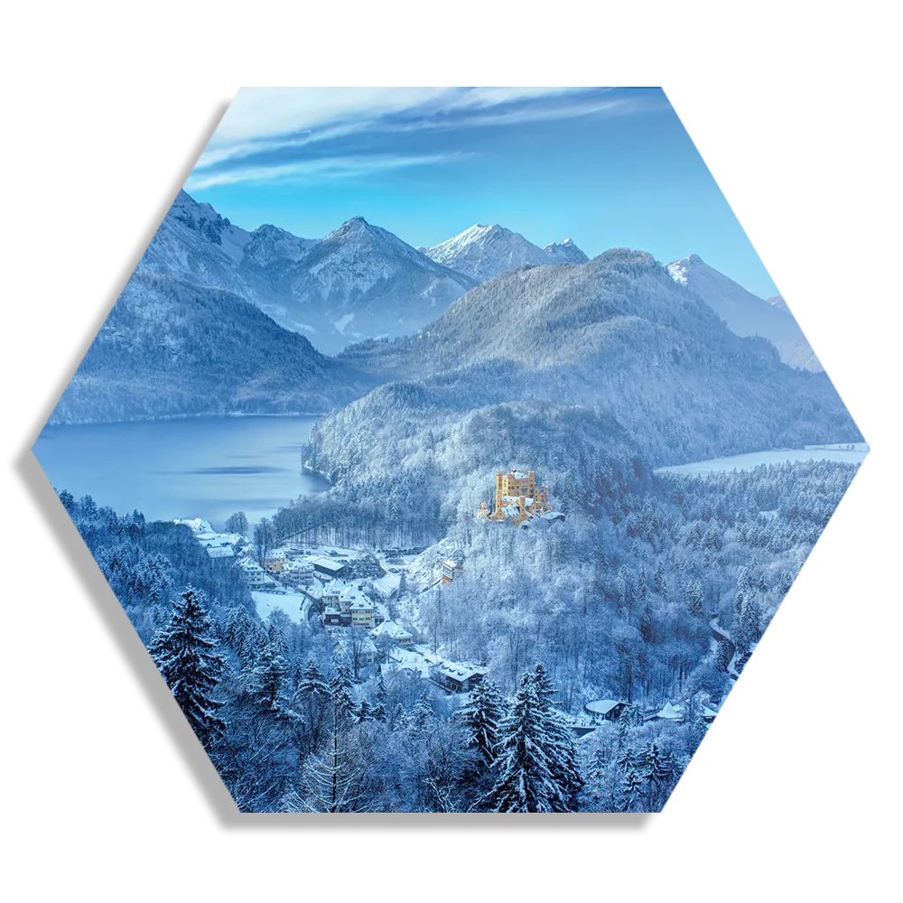 Schilderij De witte bergen Hexagon Template Hexagon1 Natuur 40 1
