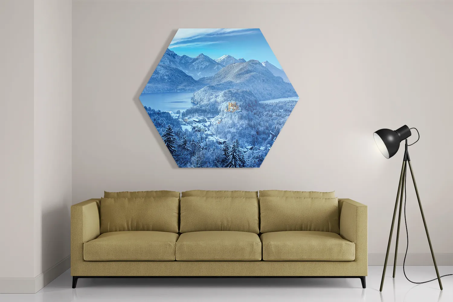 Schilderij De witte bergen Hexagon Template Hexagon1 Natuur 40 2